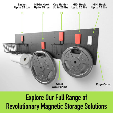 6 Inch Magnetic Hooks with Open Design Holds Up To 45 Lbs On Steel Surfaces Easy Release Patented Non Slip Grip Great For Garage