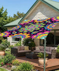 Neon Mandala UV Reactive Sun Shade Sail 6 By 8 Feet Blacklight Glow Canopy for garden parties and backyard gatherings