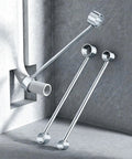 Heavy Duty High Carbon Steel PVC Pipe Bender showing polished steel frame with three bending levers against a concrete wall.