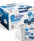 Alcohol Prep Pads 70 Percent Isopropyl, 2-Ply Sterile, Individually Wrapped, 200 Count Go-To First Aid Pack For Wound Cleaning, Skin Preparation, Injections, Medical Use, boxed and sealed