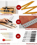 Comparison of Aluminum Cabinet Hardware Jig Kit showing positioning and scale accuracy with drills included for installs.