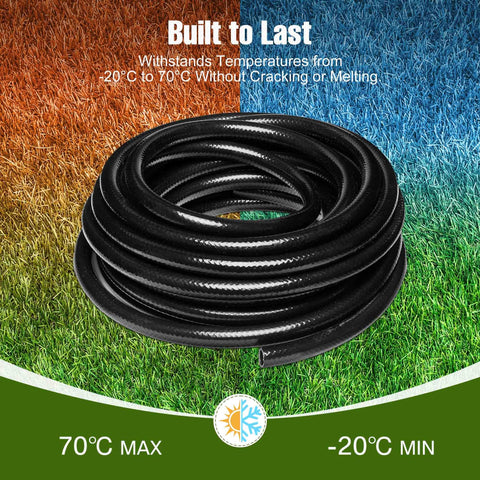 100 Foot 1/2 Inch Drip Irrigation Tubing Kit With 10 Pack 1/2 To 1/4 Inch Fittings Push To Fit 3 Way 4 Way And 6 Way Splitters