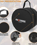 Pro Level Five Piece Drum Bag Set With Sick 10 Mm Shock Absorbing Padding showing durable handle and 600D nylon material.