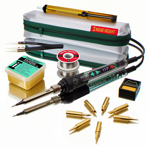 Clear Shell Soldering Iron Kit Pro Grade With 68W Power And Adjustable Temperature From 200C To 500C See Through Solder Gun