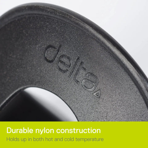 Close-up of durable nylon construction on toe clips for bike pedals with wide opening for easy on off comfort and convenience.