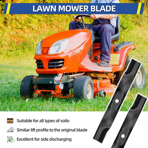 42 Inch Lawn Mower Blade Replacement For John Deere 42 Inch Decks D100 D105 D110 D125 D130 LA135 E100 E110 E120 Fits 102 105 115 125 135 Series In 2 Pack