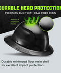 Fiber Reinforced Resin Full Brim Safety Helmet With 6 Point Suspension showcasing durable head protection features
