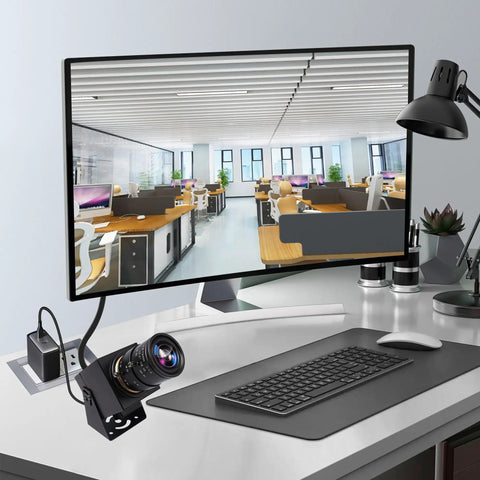4K Webcam With Dual HDMI USB Interface Manual Zoom 2.8-12mm CS Mount Lens For Close Up Work Industrial Machine Vision Camera