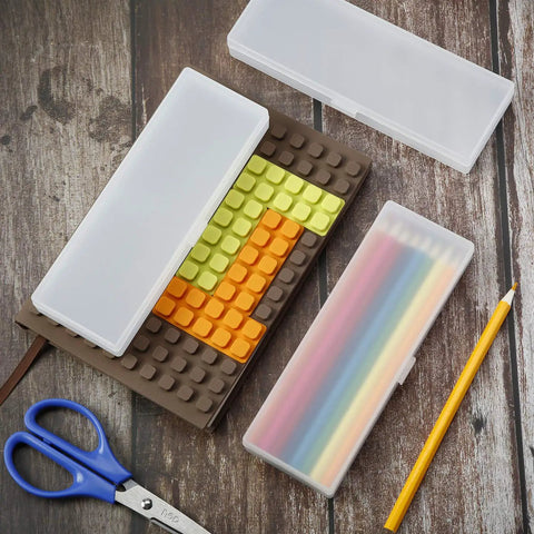 4 Piece Plastic Pencil Case Set With Hinged Lid And Snap Closure For Pencils Pens Drill Bits And Office Supplies White