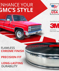 Chrome side molding trim roll for Chevy C10 square-body trucks; 2.25" wide, OEM-grade chrome.