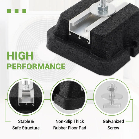 Four Pack Floor Mounting Base Kit For Mini Split Condensers And Heat Pumps Heavy Duty Rubber Feet And Anti Vibration Isolators Bracket