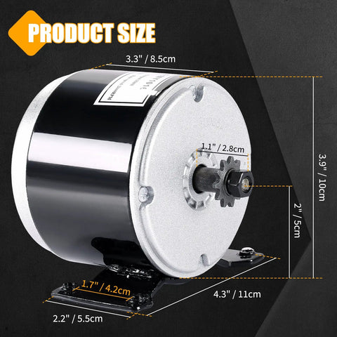 24V 350W Brushed DC Motor And PMA Generator, 3000 RPM Dual Purpose Electric Motor For E-Scooters, E-Bikes, Wind Turbines And DIY Power Projects, Quiet Air Cooled Aluminum Housing With Copper Coil
