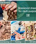 Basswood sheets, 8x12 inches, 1/16 inch thick, 18-pack for laser cutting, drawing, wood burning, DIY crafts