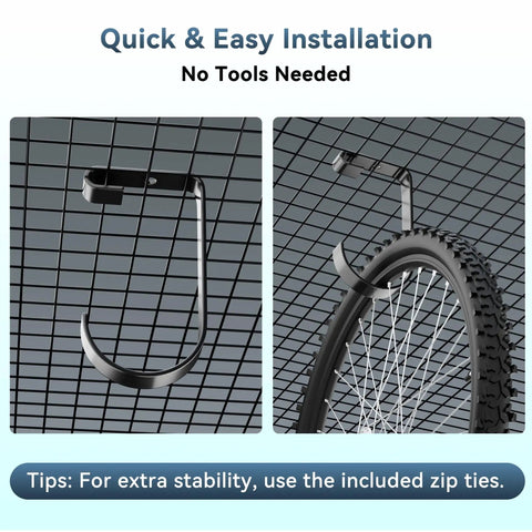 4 Pack Bike Hooks For Garage Ceiling Storage Rack Heavy Duty Steel Hangers Up To 50 Lbs Each Overhead Bike Hanger Add On