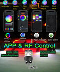 App and RF control interface for Underwater Boat Drain Plug RGBW LED Light IP68 Marine Trailer Light with 1/2in NPT.