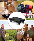 Heavy Duty 4 Wheel Furniture Dolly With Interlocking Design No Tools Needed Easy Move Rolling Platform Mover For Large Items 440 Lb Capacity Flat Dolly With Wheels Black 1 Pack in outdoor and indoor settings