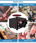 Topshelf Mini Belt And Disc Sander Combo Featuring Independent Dual Motor Controls, focusing on applications in kitchen and butcher shop.