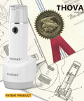 Thovas branded rechargeable LED flashlight and night light kit, shown with patent drawings and certificate, for home safety.