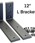 Beefy Heavy Duty L Shaped Shelf Brackets Set 12 Inch By 6 Inch By Two And A Half Inch Wall Mounted Iron Brackets Supports 300 Lbs Per Set