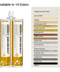 Epoxy Grout Glittering Gold Dual Tubes Waterproof Tile Grout 19oz 400ml color options in 14 shades, no mixer needed