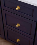10 Pack Modern Gold Cabinet Knobs 1-1/2 Inch Kitchen Cabinet Handles on dark drawers