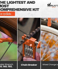 Lightweight 20 In 1 Bike Multitool Kit In Orange With Chrome Vanadium Construction featuring chain breaker and spoke wrench