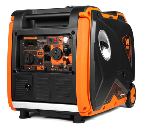 Side view of Dual Fuel Inverter Generator With Remote Electric Start 4500 Surge Watts Gas 3500 Running Watts Or 4500 Surge Propane.