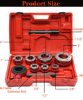Ratcheting Pipe Threader Kit With Seven Dies Set Covers 3/8 In, 1/2 In, 3/4 In, 1 In, 1-1/4 In, 1-1/2 In, 2 In BSPT in red case