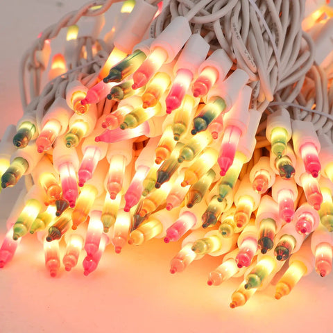 Pastel Multicolor 150 Count 33 Feet Green Wire Mini Fairy Lights 120V UL Certified Connectable Incandescent Christmas
