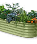 Galvanized Raised Garden Bed Kit For Small Spaces In Moss Green 6x2x1.5 Ft 18 Inch Tall Above Ground Planters For Vegetables And Herbs