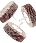 Five Pack 3.15 By 1 By One Quarter Inch Shank Mounted Flap Wheel 80 Grit Aluminum Oxide Abrasive Wheels for metal finishing