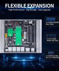 Slick Ultra Compact N6005 Mini PC Fanless Firewall Router Built For OPNsense Networks, internal layout showing DDR4 RAM and SSD slots.