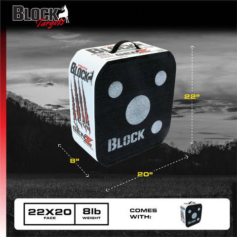 GenZ XL 20 Inch Youth Archery Target For Beginners Up To 40 Lb Bows, black and white with handle, 20x22x8 inches