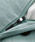 Close-up of Heavy Duty Zipper Slider Replacement Kit 10 Pack Easy Zip Puller Repair installed on a green fabric bag.
