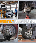 Heavy Duty Steel Wheel Bearing And Hub Removal Tool used on car hub assembly and wheel for effective vehicle servicing.