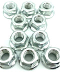 Solid As Nails Chainsaw Bar Nuts 13MM Replacement Side Cover Hardware 10 Pack For Husqvarna Echo Poulan, hex nuts in silver finish.