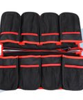 5 Gallon Bucket Tool Organizer And Wash Caddy With 16 Pockets, showing red-trimmed drainage mesh and large capacity pockets
