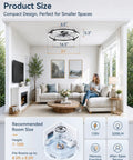 24 Inch Low Profile Ceiling Fan With Brushless Dc Motor And Smart App Remote in a spacious living room setting.
