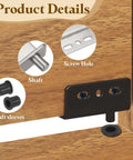 Heavy Duty Pivot Door Hinge Set 40 x 18 mm Concealed Shaft With Bushing Kit for cabinets, shown with shaft and screw hole details