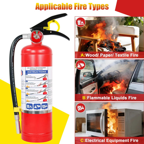 Five Pound Abc Dry Chemical Fire Extinguisher With Solid Wall Mount Bracket For House Garage And Pickup Truck Safety Kit Legit Built To Crush Class A B C Fire Hazards Smooth