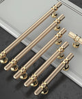 Ten Pack Knurled Gold Cabinet Pulls Eight Point Four Inch Length With Six Point Three Inch Center Hole Brushed Brass Handles
