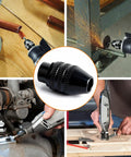 Tough As Nails 10 Pack Keyless Rotary Tool Chuck on various tools showing quick swap capabilities and compatibility with Dremel Minis.