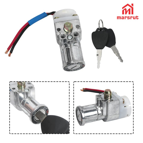 Ignition Switch Kit For E Bikes And Scooters With 2 Keys Heavy Duty Lock Cylinder Replacement Part On Off Switch Pre Wired Connector Fits Electric Bicycles Motorcycles ATVs And More