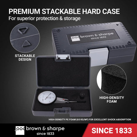 Dial Test Indicator With 0 To 0.030 Inches Range, 0.0005 Inches Graduation, Precise Accuracy For Shaft Alignment And Fine Measurements, Industrial Grade Gauge For Machinists And Shop Floor Pros in foam-lined case