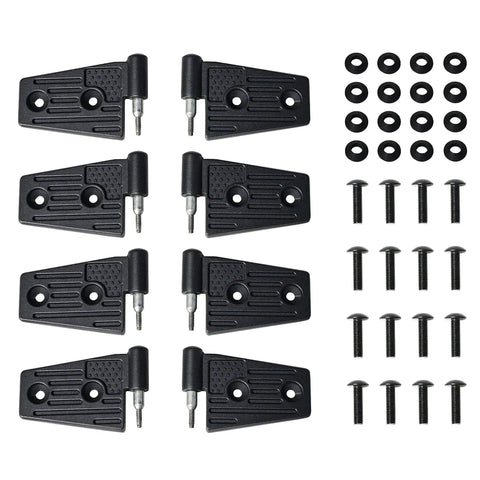 Jeep Wrangler JK Door Hinges Kit Replacement Aluminum Black 8 Pcs with bolts and washers for 2007-2018 JK JKU models