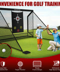 Heavy Duty Golf Hitting Net With Target Cloth 10 X 7.5 Feet Side Barriers Backyard Practice Net for training