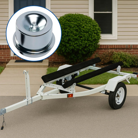 Rustproof Axle Grease Caps 2 Pack With Galvanized Surface on 2000-3500 lb Boat Trailer Axle