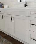 Brookings Shaker Unassembled Sink Base Cabinet 36 W 24 D 34.5 H Painted White Solid Wood For Kitchen Sinks Durable Craftsmanship Classic Ready To Install Base Cabinet Versatile Storage For Kitchen Laundry Garage in kitchen setting