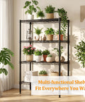 Built Like A Brick 4 Tier Wire Shelving Unit With Locking Heavy Duty Casters And Adjustable Metal Shelves Beast Mode 1000 Pound Capacity Storage Rack For Garage Shop Warehouse with plants.