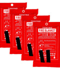 Heavy Duty Fiberglass Fire Blanket 3.9 By 5.9 Feet For Emergency Survival And Kitchen Fire Safety 5 Pack